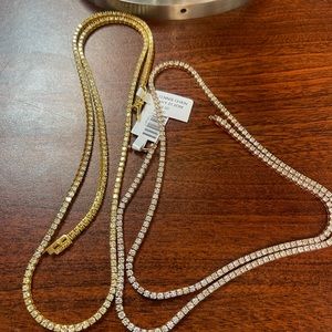 REAL Diamond Tennis Chain 14k Gold 25.6 Carats of REAL NATURAL VVS diamonds
